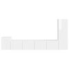 vidaXL Ensemble meuble TV 3 pcs Blanc brillant Bois d'ing&eacute;nierie
