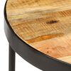 vidaXL Table basse Ovale Bois massif de manguier brut et acier 100 cm