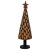 vidaXL Sapin de No&euml;l avec support Marron 149 cm Bois de teck solide