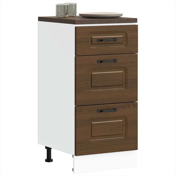 vidaXL Armoire de cuisine Kalmar ch&ecirc;ne marron bois d'ing&eacute;nierie