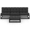vidaXL Salon de jardin 4 pcs avec coussins Bois de pin massif