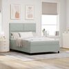 vidaXL Lit &agrave; ressorts avec matelas Gris clair 140 x 200 cm tissu