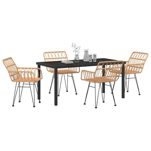 vidaXL Ensemble de salle &agrave; manger pour jardin 5 pcs Marron