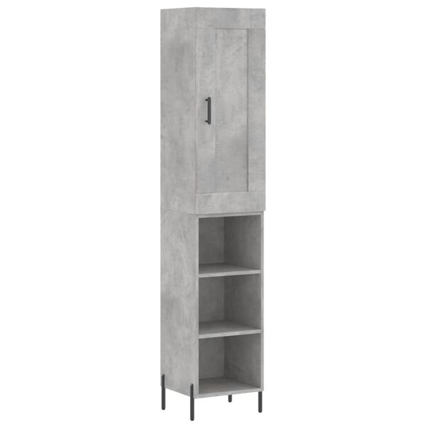 vidaXL Buffet haut Gris b&eacute;ton 34,5x34x180 cm Bois d'ing&eacute;nierie