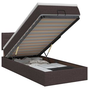 vidaXL Lit ottoman avec matelas Marron fonc&eacute; 90 x 190 cm Tissu