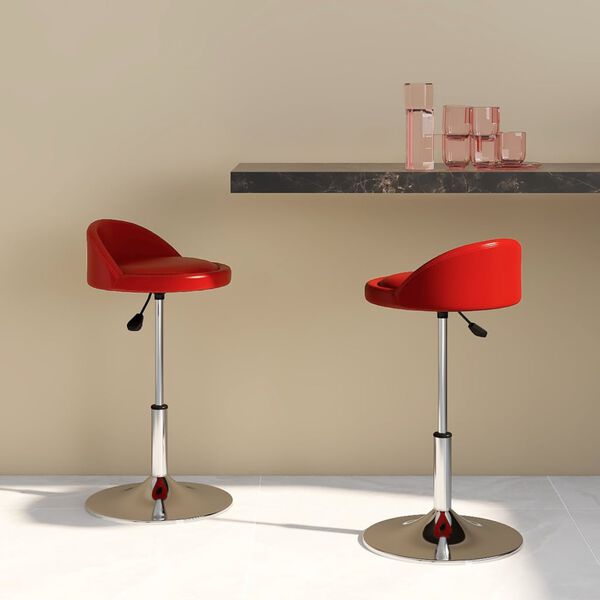 vidaXL Chaises pivotantes &agrave; manger lot de 2 rouge similicuir