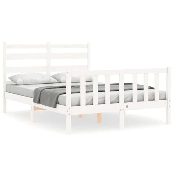 vidaXL Cadre de lit sans matelas blanc 120x200 cm bois de pin massif