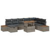 vidaXL Ensemble de canap&eacute; de jardin 9 pc Gris polyrotin