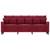 vidaXL Canap&eacute; &agrave; 3 places Rouge bordeaux 180 cm Velours