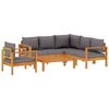 vidaXL Salon de jardin avec coussins 5 pcs Bois d'acacia solide