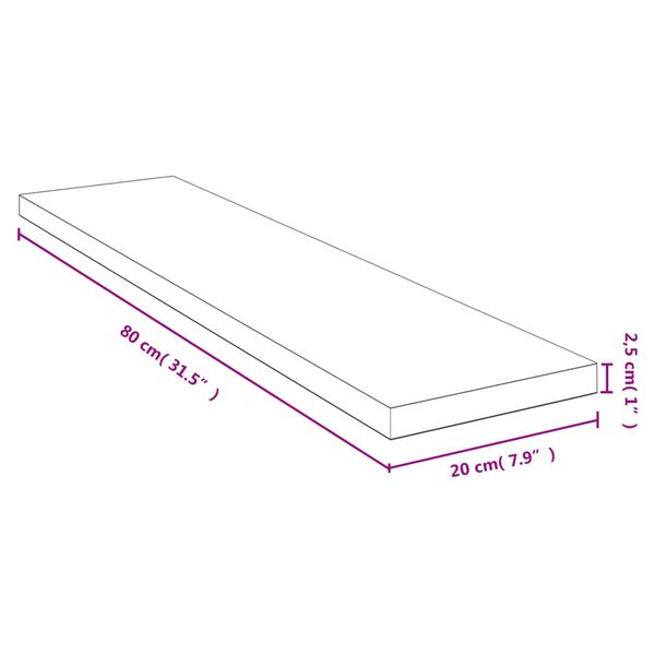 vidaXL &Eacute;tag&egrave;re murale 80x20x2,5 cm bambou