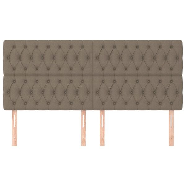 vidaXL T&ecirc;te de lit Taupe 180x7x118/128 cm Tissu