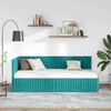 vidaXL Cadre de lit d'angle Turquoise 90 cm x 190 cm Velours