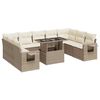 vidaXL Salon de jardin avec coussins 10 pcs beige r&eacute;sine tress&eacute;e