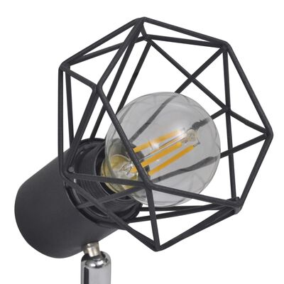 vidaXL Projecteur style industriel noir avec 2 ampoules à filament LED