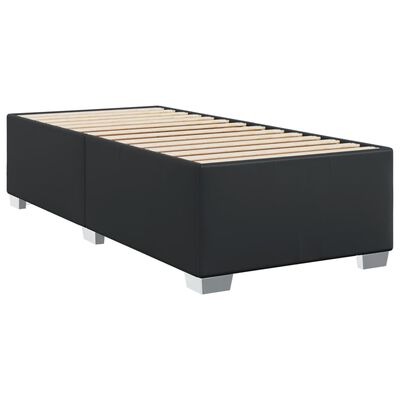 vidaXL Sommier à lattes de lit avec matelas Noir 90x190 cm Similicuir