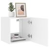 vidaXL Meuble TV mural avec lumi&egrave;res LED blanc 40,5x35x40 cm