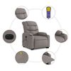 vidaXL Fauteuil inclinable de massage &eacute;lectrique Taupe Tissu