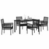 vidaXL Ensemble de salle &agrave; manger pour jardin 5 pcs Noir polyrotin