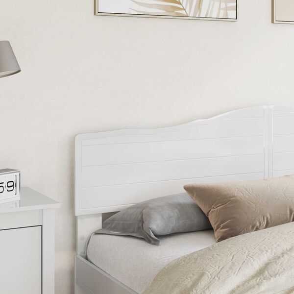 vidaXL T&ecirc;te de lit Blanc Brillant 200 cm Bois d'ing&eacute;nierie