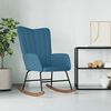vidaXL Chaise &agrave; bascule Bleu Velours