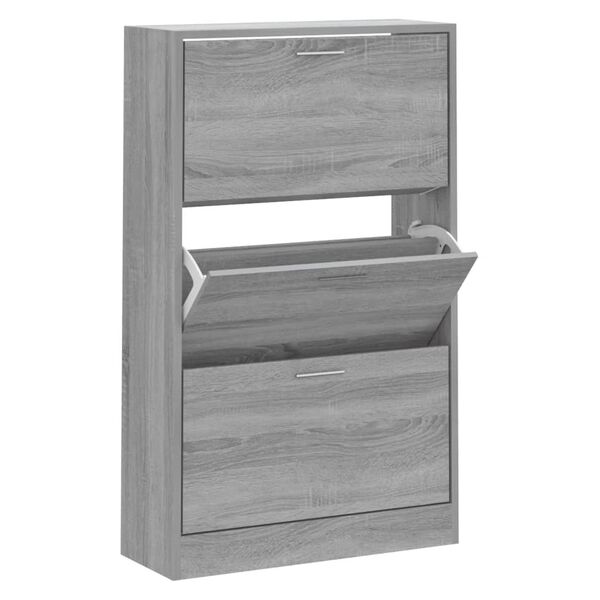 vidaXL Armoire &agrave; chaussures Sonoma gris 63x24x103 cm Bois d'ing&eacute;nierie