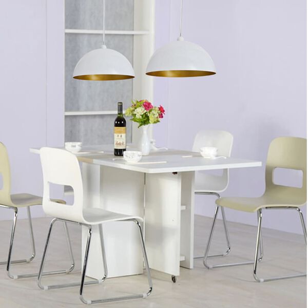 vidaXL Plafonnier 2 pcs Hauteur réglable Semi-sphérique Blanc