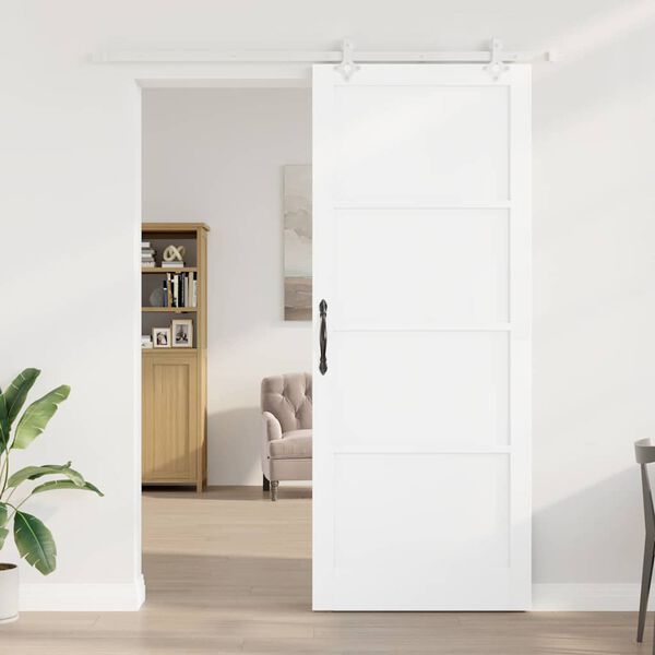 vidaXL Porte coulissante Blanc 93 x 232 cm Pin massif