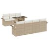 vidaXL Ensemble de canap&eacute; de jardin 8 pc Beige polyrotin