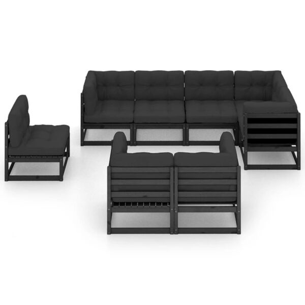 vidaXL Salon de jardin 8 pcs avec coussins Bois de pin massif