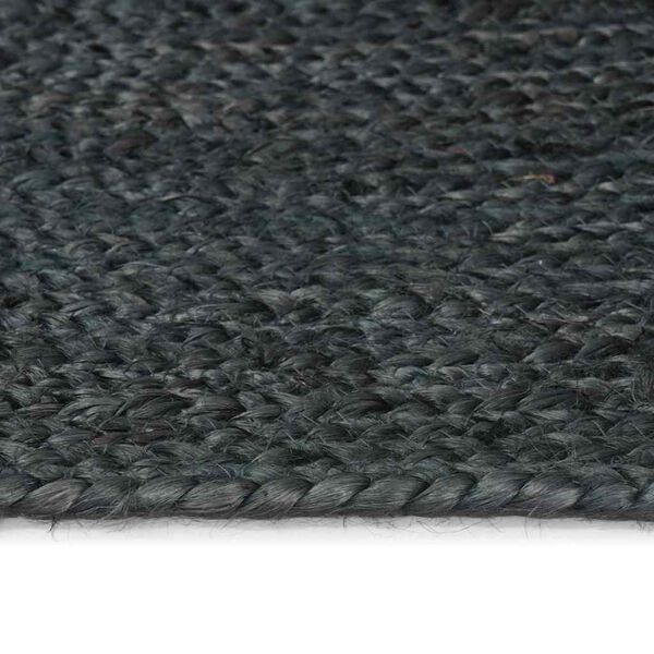 vidaXL Tapis de surface ovale Noir 122 x 183 cm Jute