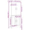 vidaXL Buffet haut Gris b&eacute;ton 69,5x34x180 cm Bois d'ing&eacute;nierie