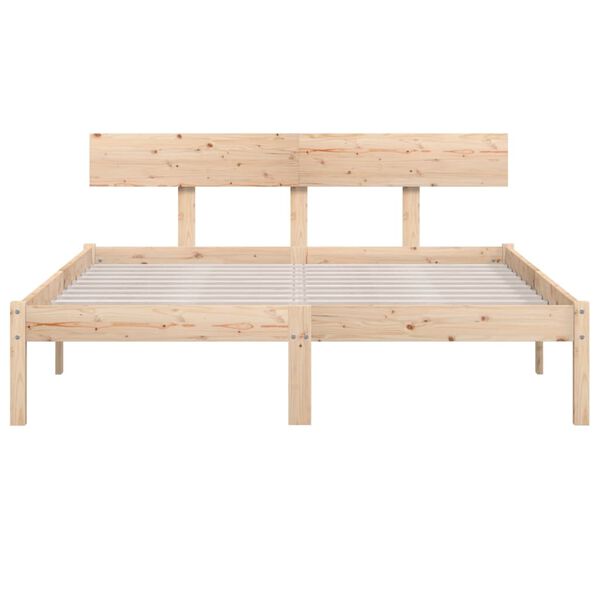 vidaXL Cadre de lit sans matelas bois massif 140x190 cm