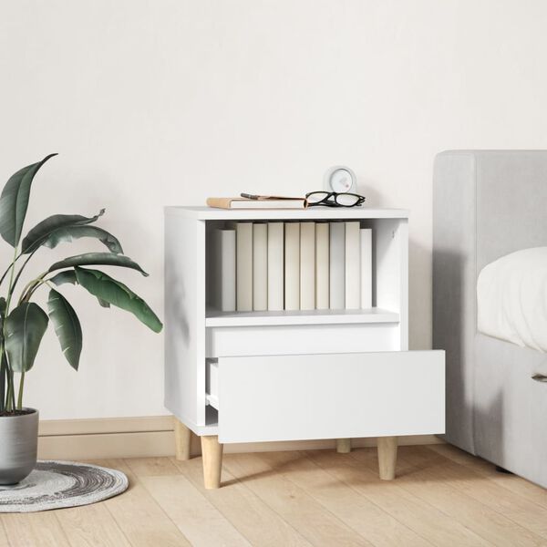vidaXL Table de chevet Blanc 40x35x50 cm