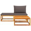vidaXL Ensemble de canap&eacute;s de jardin 3 pi&egrave;ces avec coussins, bois d'acacia et corde,