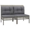 vidaXL Salon de jardin 10 pcs avec coussins Gris R&eacute;sine tress&eacute;e
