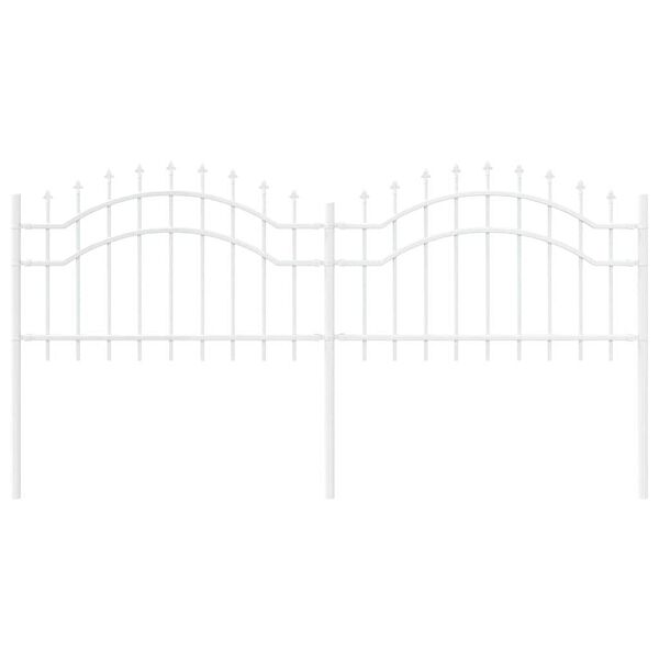 vidaXL Cl&ocirc;ture de jardin Blanc 240 x 115 cm Acier peint par poudre
