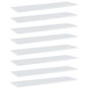 vidaXL Panneau biblioth&egrave;que 8pcs Blanc brillant 100x30x1,5cm Agglom&eacute;r&eacute;