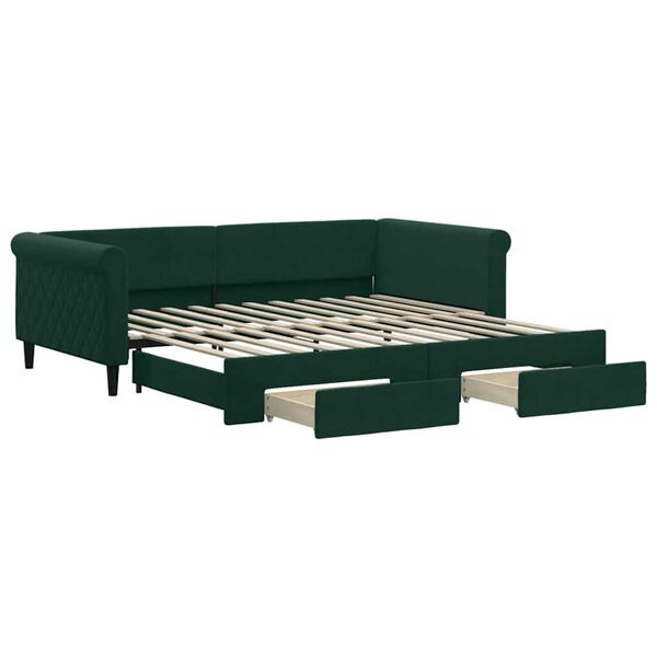 vidaXL Lit de jour avec gigogne et tiroirs sans matelas 100x200 cm
