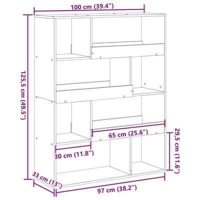 vidaXL Cloison de séparation blanc 100x33x125,5 cm bois d'ingénierie