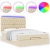 VidaXL Cadre de lit ottoman avec matelas cr&egrave;me 140x200 cm tissu