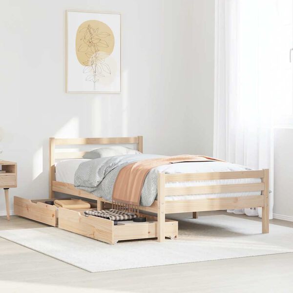 vidaXL Cadre de lit sans matelas 100x200 cm bois massif de pin