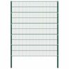 vidaXL Panneau de cl&ocirc;ture avec poteaux en fer 176,5 x 200 cm Vert