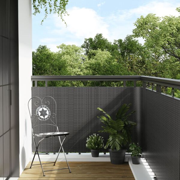 vidaXL Paravent de balcon anthracite 300x100 cm r&eacute;sine tress&eacute;e
