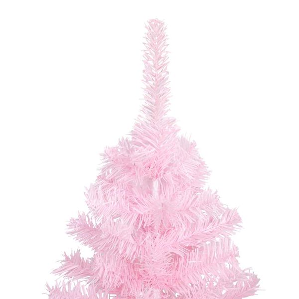 vidaXL Arbre de No&euml;l artificiel pr&eacute;-&eacute;clair&eacute; et boules rose 150 cm PVC