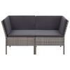 vidaXL Salon de jardin 6 pcs avec coussins r&eacute;sine tress&eacute;e gris