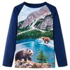 vidaXL T-shirt enfants &agrave; manches longues bleu marine 116
