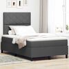 vidaXL Lit &agrave; ressorts avec matelas Gris fonc&eacute; 120 x 190 cm tissu