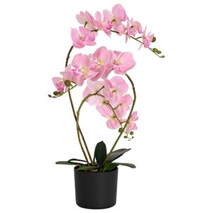 vidaXL Plante orchid&eacute;e artificielle avec pot Rose 45 x 15 x 65 cm