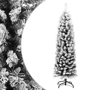 vidaXL Sapin de No&euml;l artificiel mince flocon de neige vert 120 cm PVC